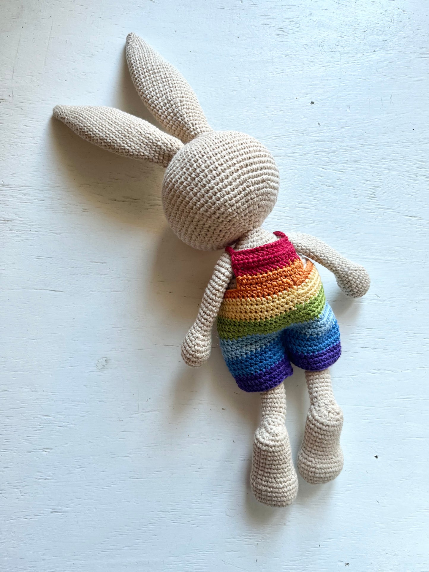 Bobblehead Bunny with Rainbow Jumpsuit Toy 3Stitches