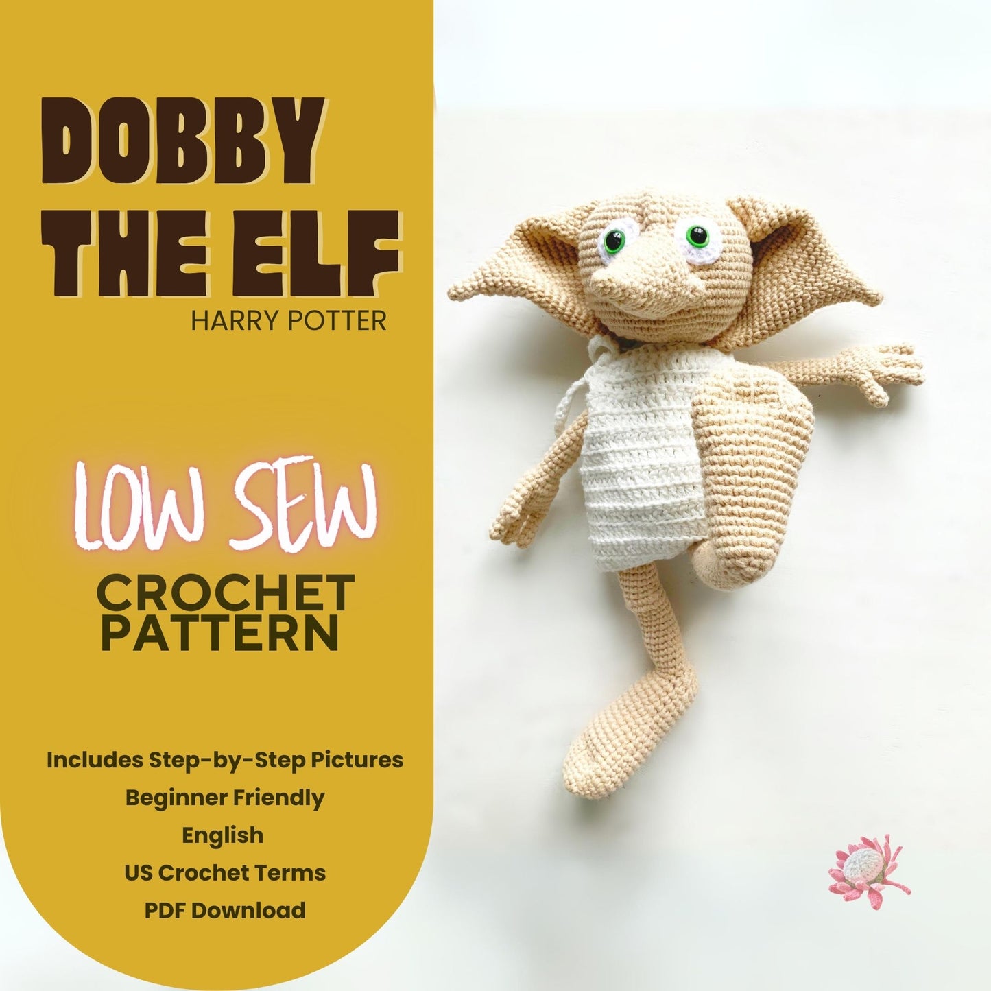 Dobby the House Elf from Harry Potter Crochet Pattern Pattern 3Stitches
