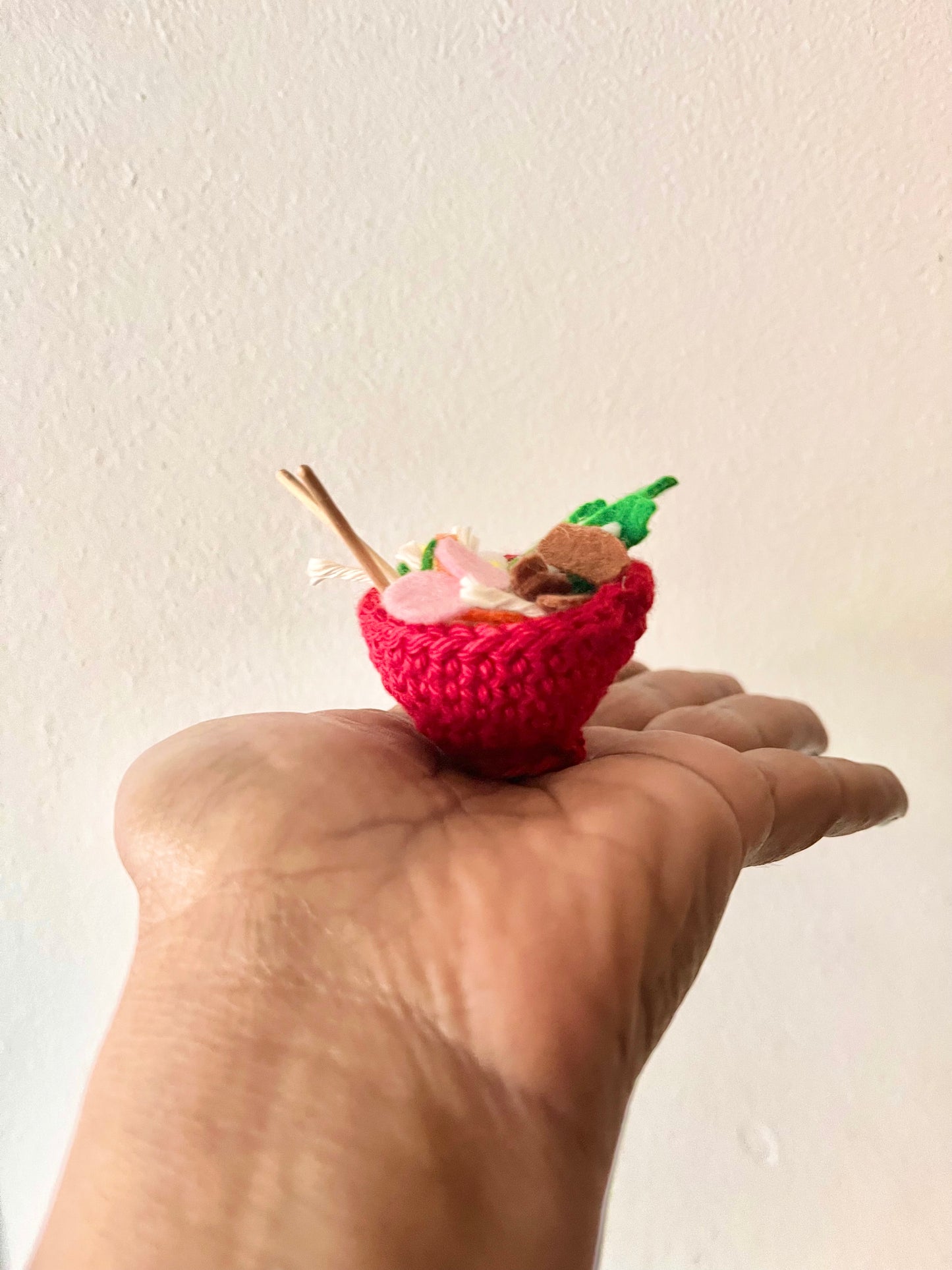 Ramen Bowl Crochet Pattern. Dollhouse size