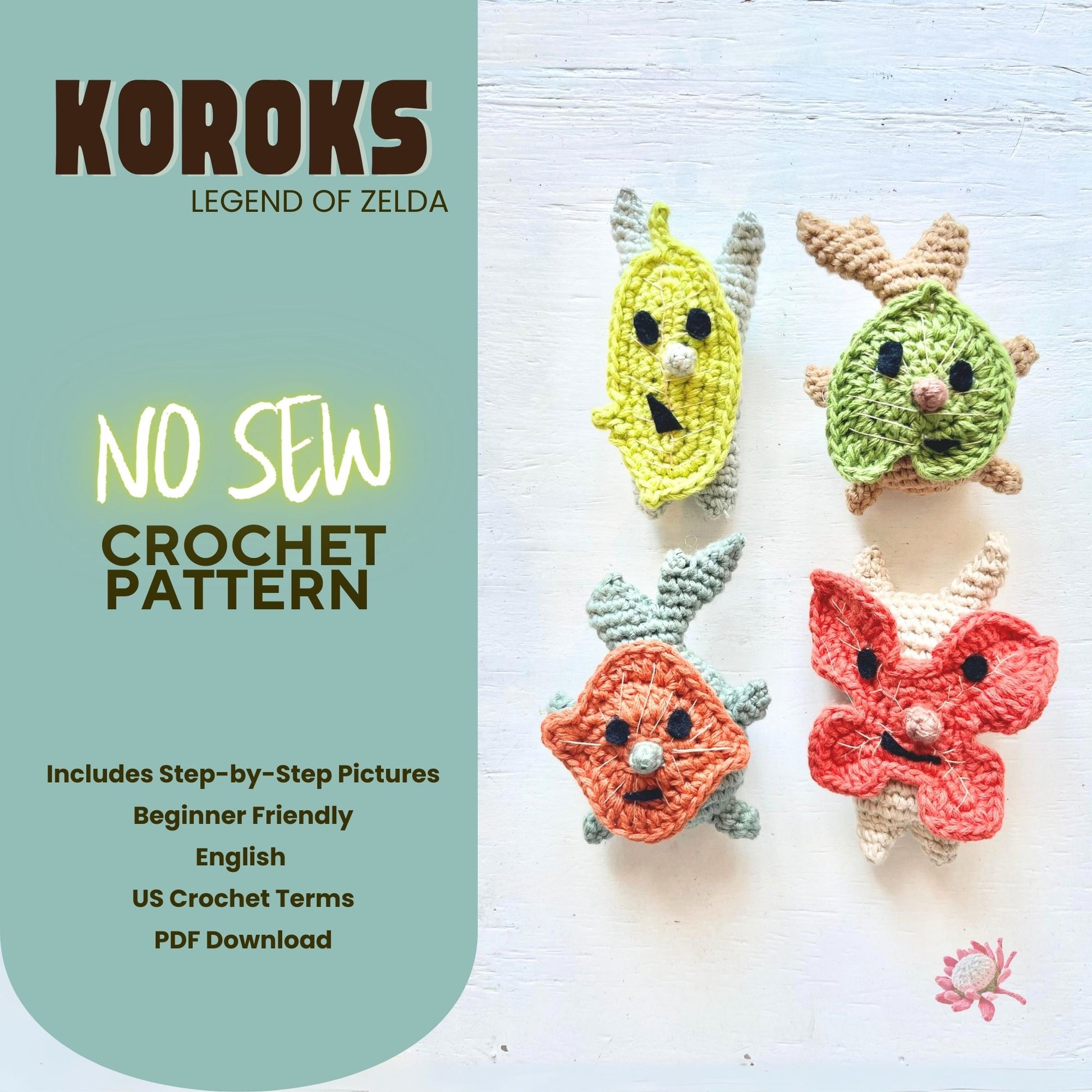 No Sew Korok Crochet Pattern. Pattern 3Stitches