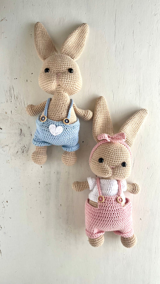 Bunny’s in Jumpsuits Toy 3Stitches Pink