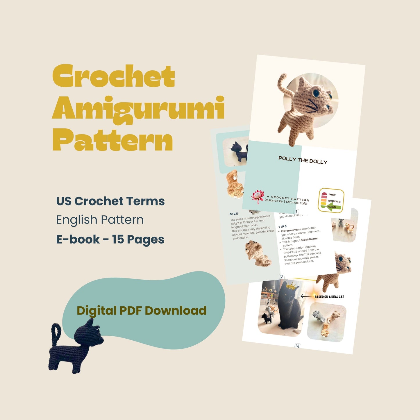 Polly the Dolly Crochet Pattern Pattern 3Stitches