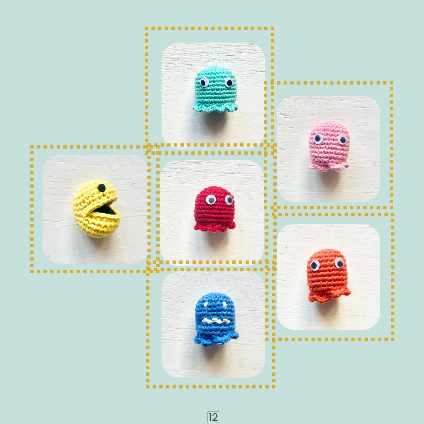 No Sew Pacman & Ghosts Crochet Pattern Pattern 3Stitches