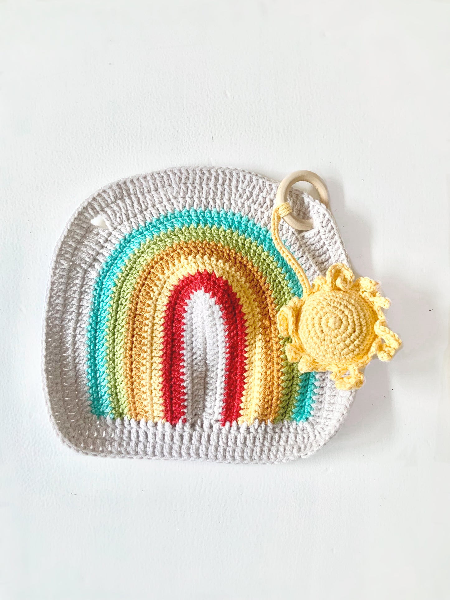 Rainbow & Sun Lovey Toy 3Stitches