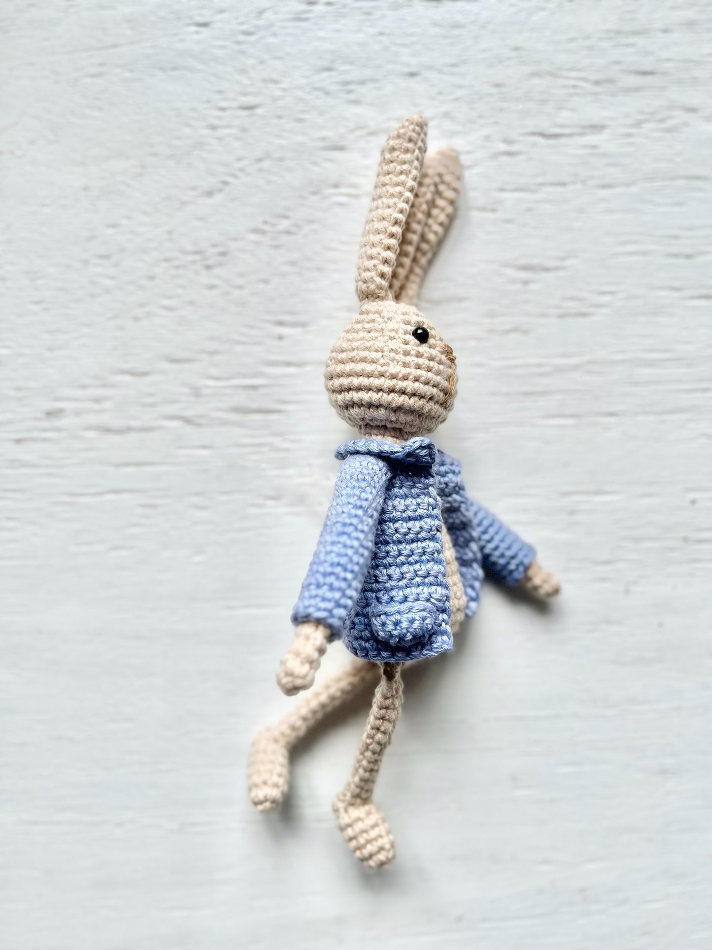 No Sew Peter Rabbit Reading Buddy Crochet Pattern Pattern 3Stitches