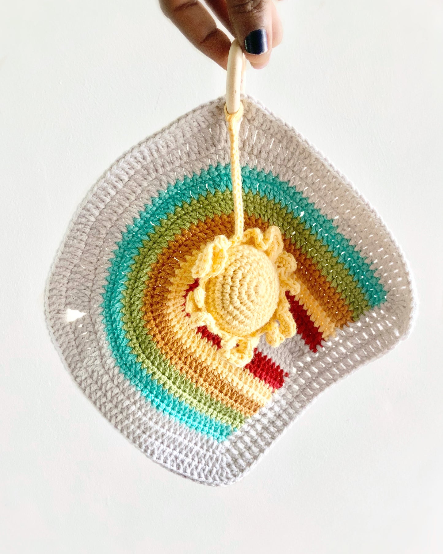 Rainbow & Sun Lovey Toy 3Stitches