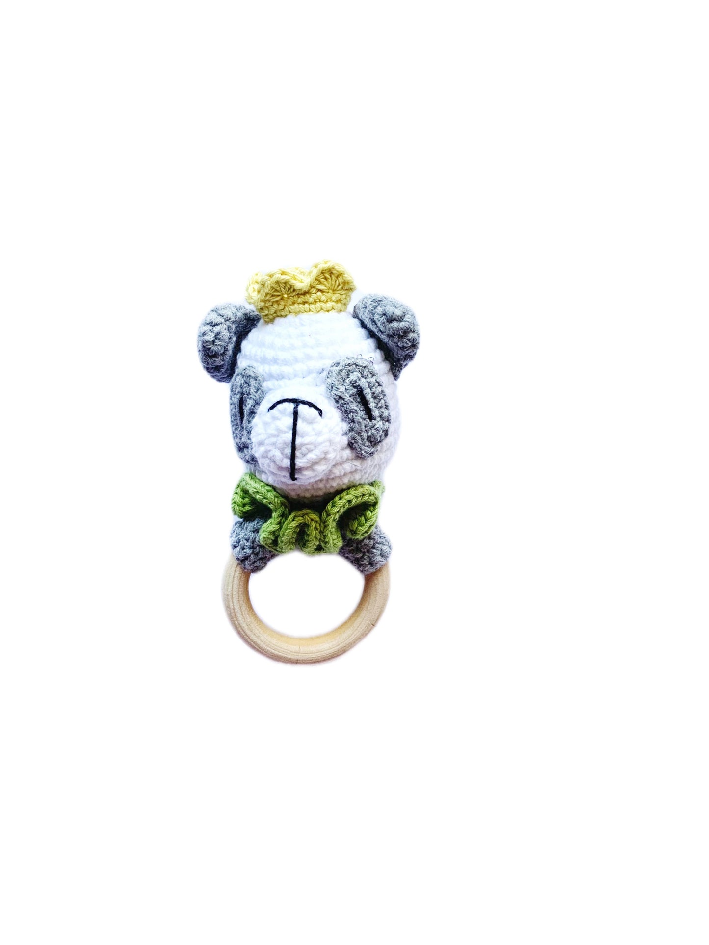 Panda Rattle Toy 3Stitches Green