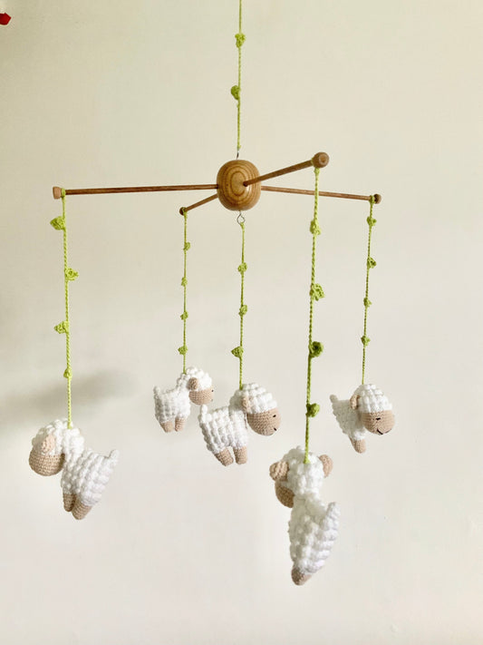 White Sheep Mobile Toy 3Stitches