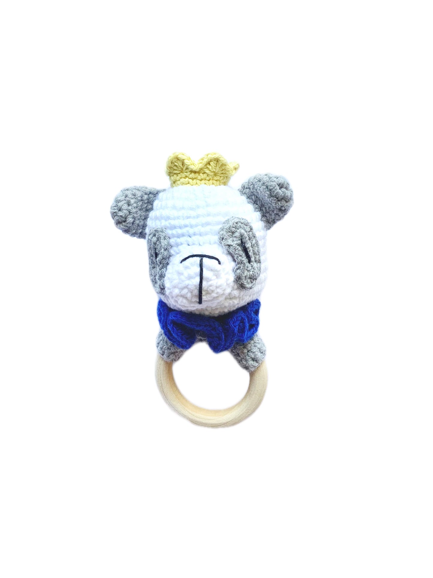 Panda Rattle Toy 3Stitches Blue