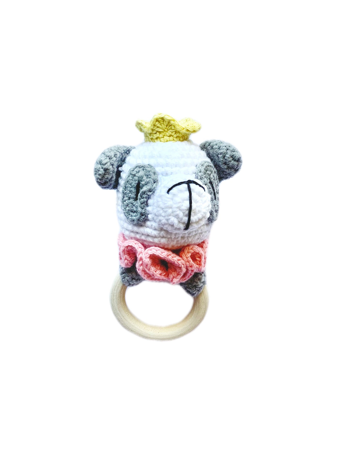 Panda Rattle Toy 3Stitches Ballet Pink