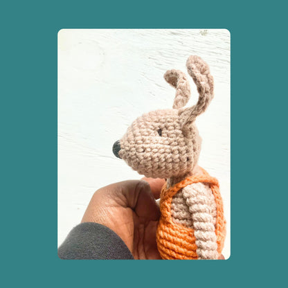 Mini Bunny in Dungerees Crochet Pattern Pattern 3Stitches   