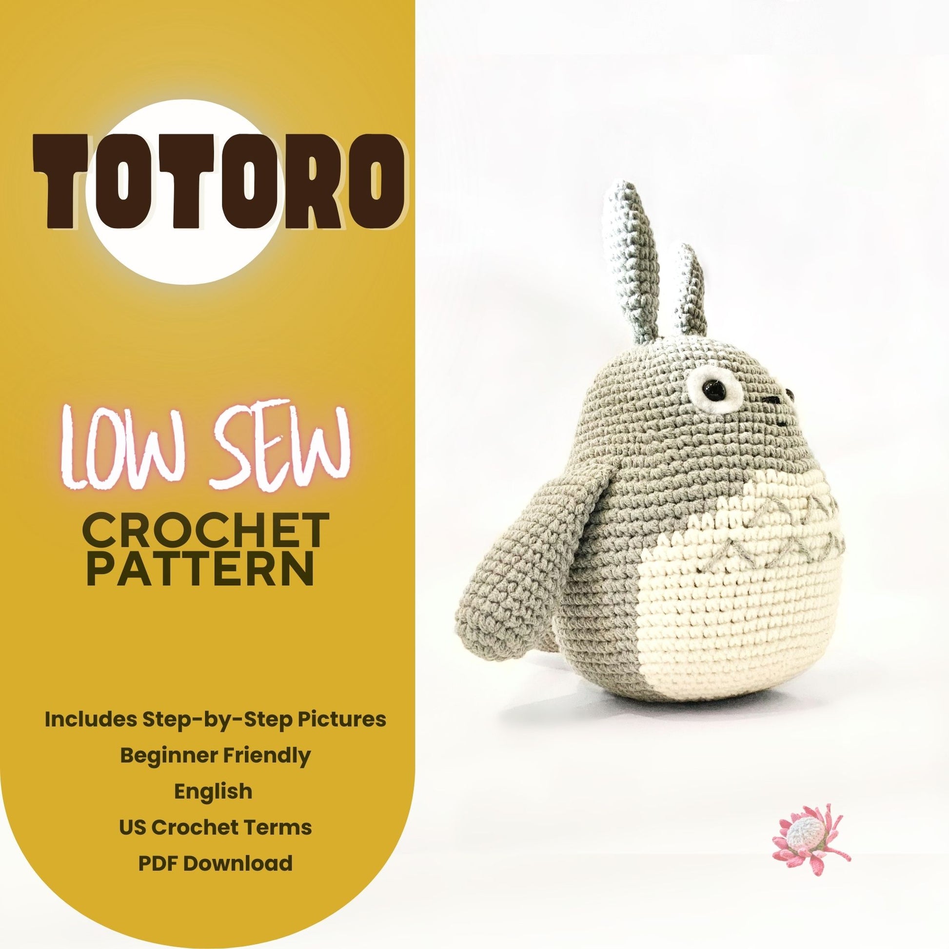 Low Sew Totoro Crochet Pattern Pattern 3Stitches   