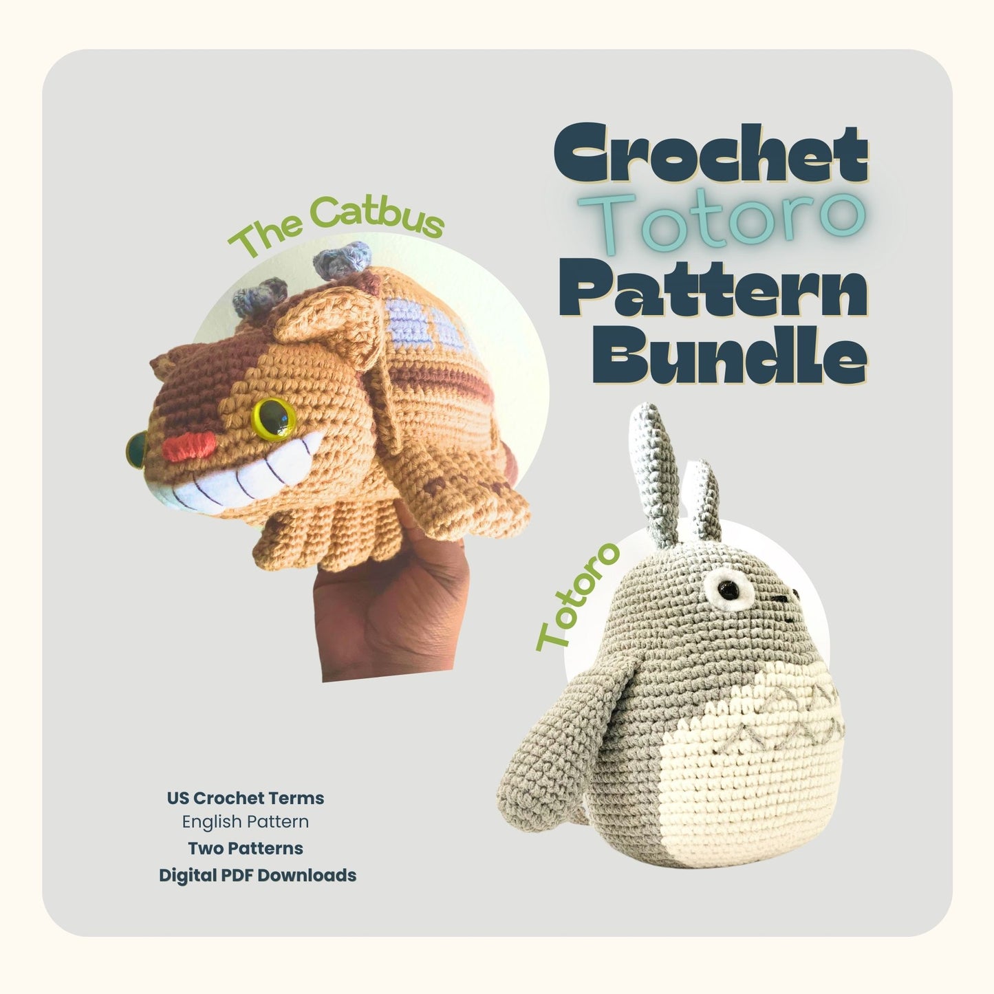 My Neighbor Totoro. 2 Crochet Pattern Bundle Pattern 3Stitches   