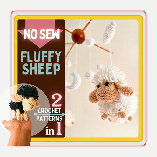 Fluff Ewe & Fluff Ewe2 Crochet Pattern Pattern 3Stitches   