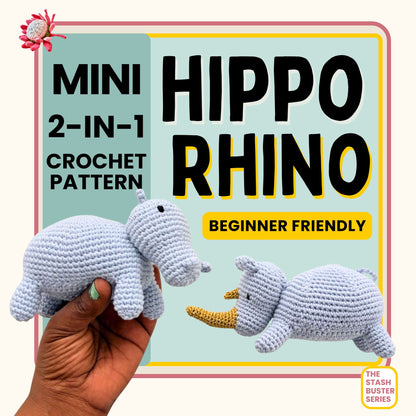 Hippo & Rhino 2-in-1 Crochet Pattern