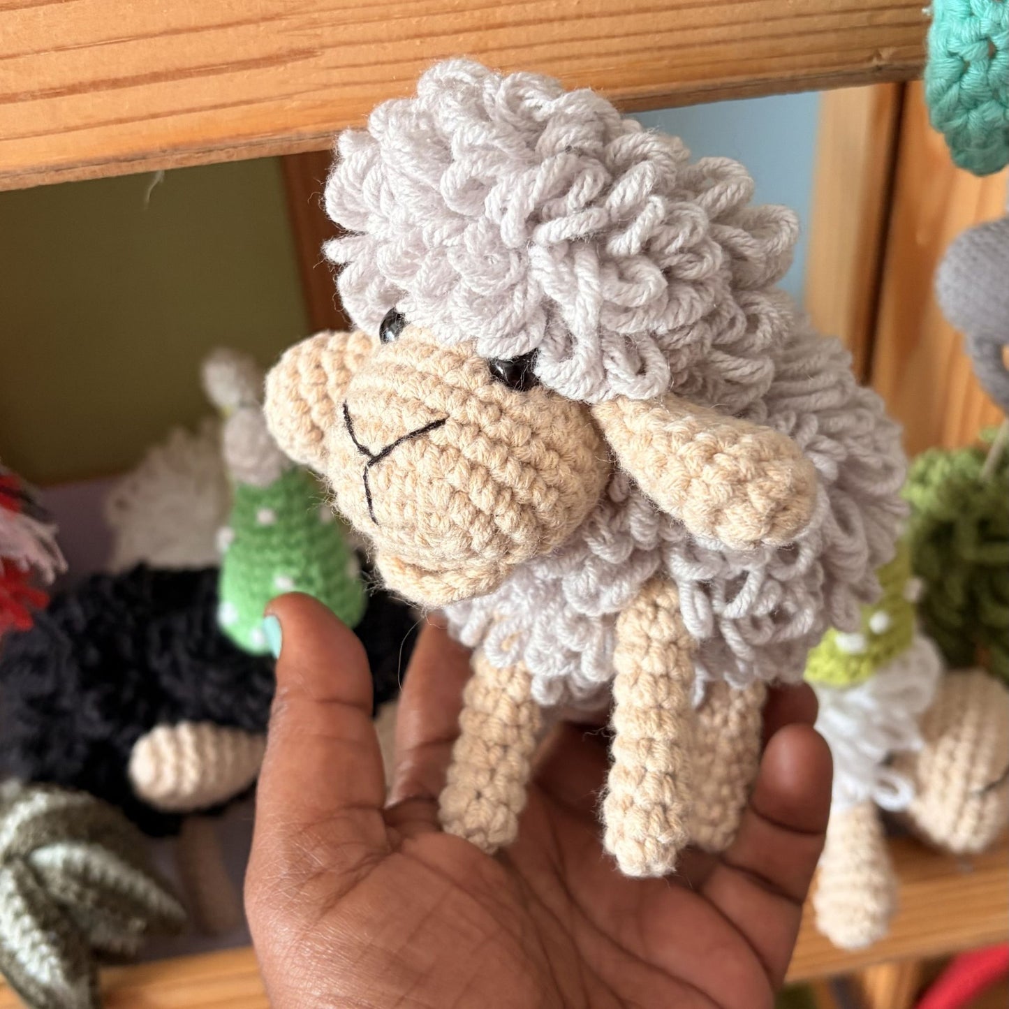 Fluffy Sheep Crochet Pattern. Includes 2 Leg sizes