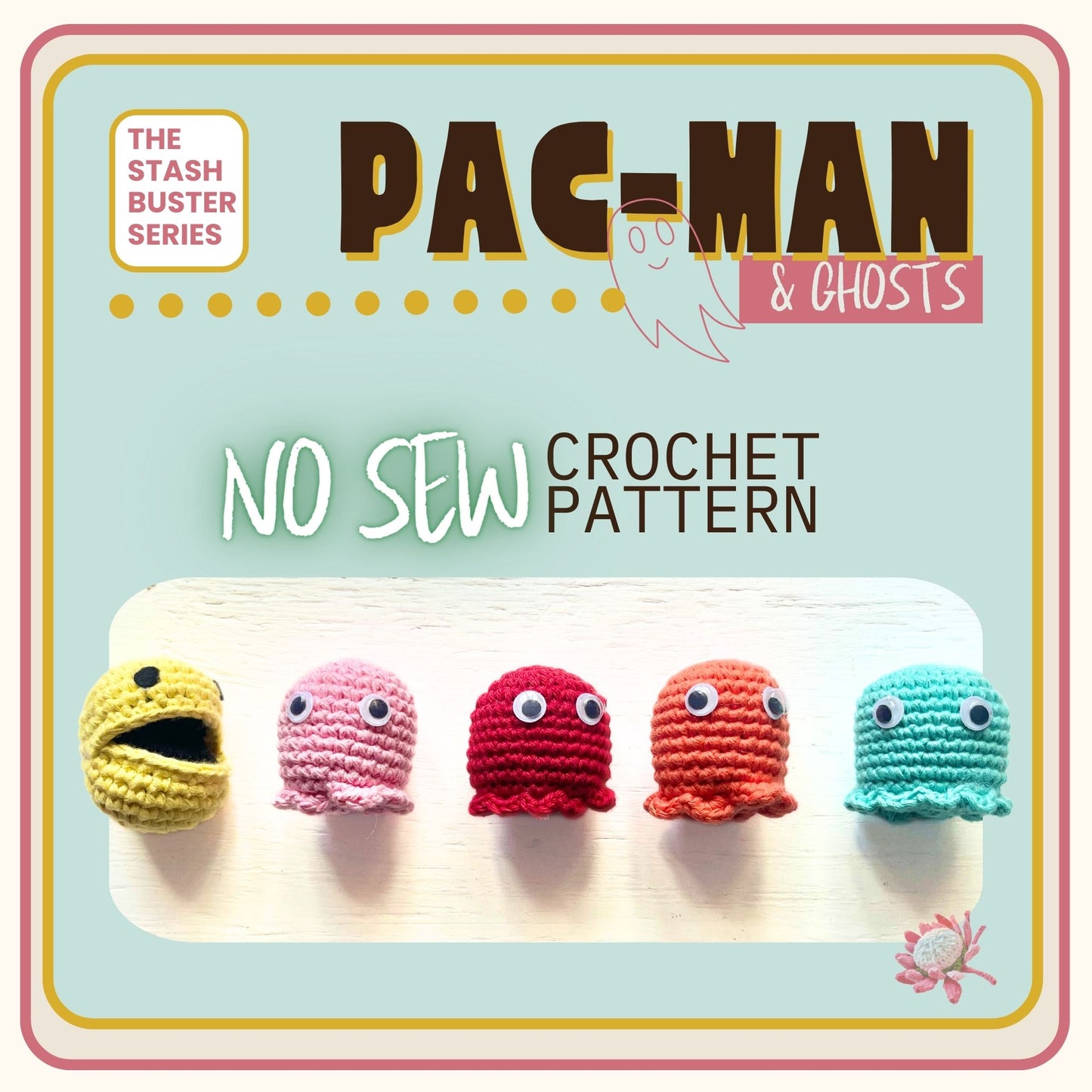 No Sew Pacman & Ghosts Crochet Pattern Pattern 3Stitches   