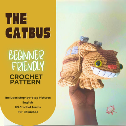 The Catbus from Studio Ghibli Crochet Pattern Pattern 3Stitches   