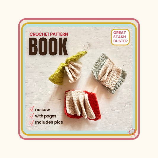 Book with pages Crochet Pattern. Dollhouse size