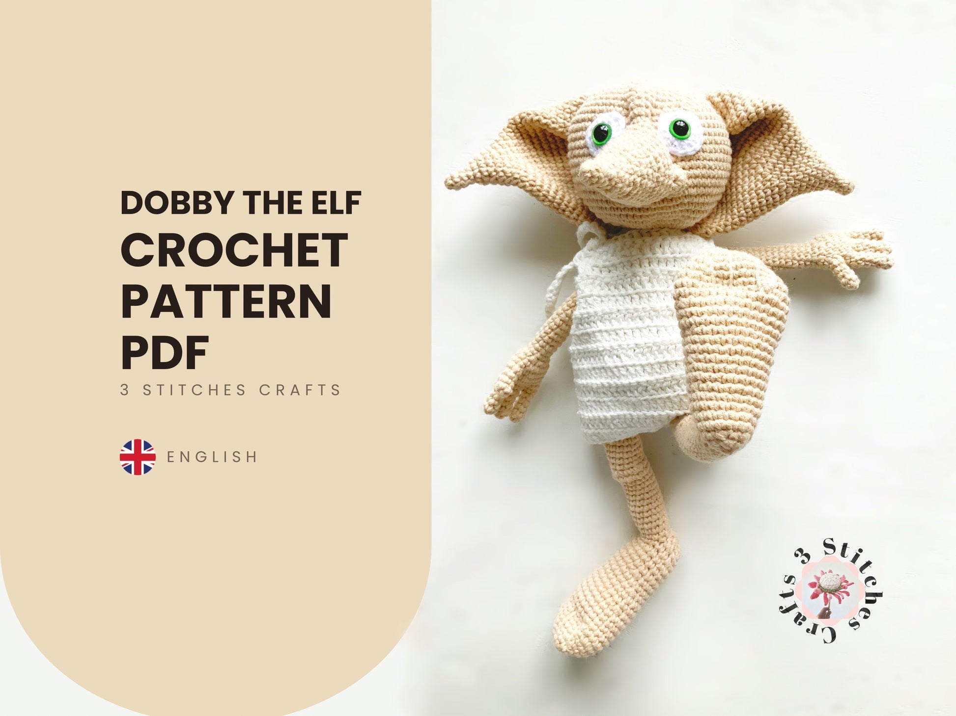 Dobby the House Elf from Harry Potter Crochet Pattern – 3 Stitches