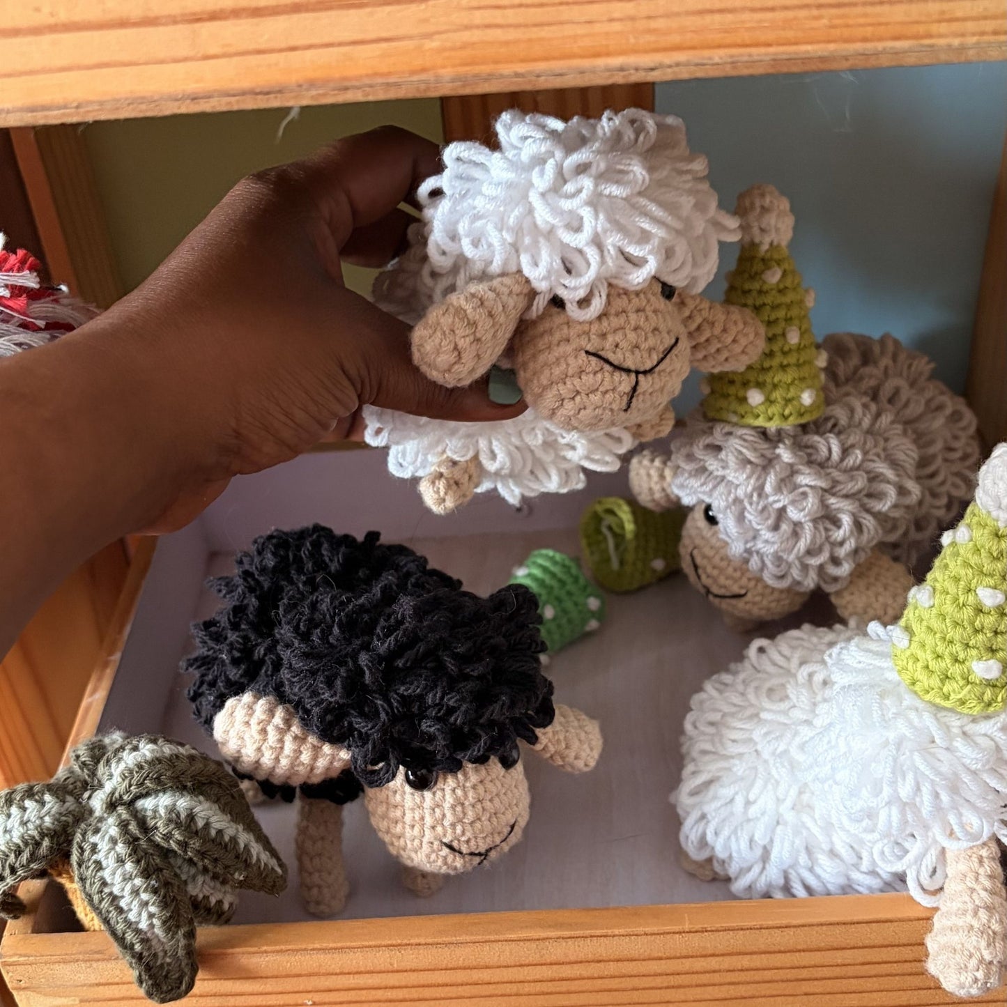 Fluffy Sheep Crochet Pattern. Includes 2 Leg sizes