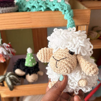 Fluffy Sheep Crochet Pattern. Includes 2 Leg sizes
