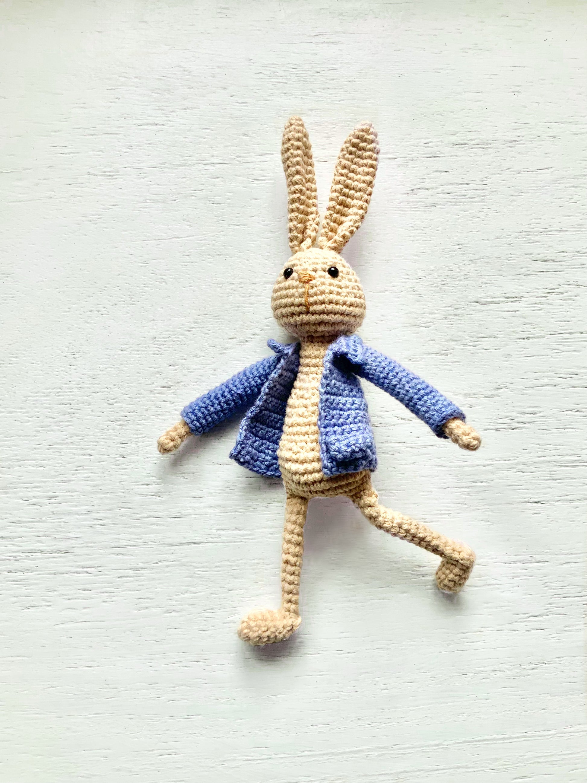 No Sew Peter Rabbit Reading Buddy Crochet Pattern Pattern 3Stitches   